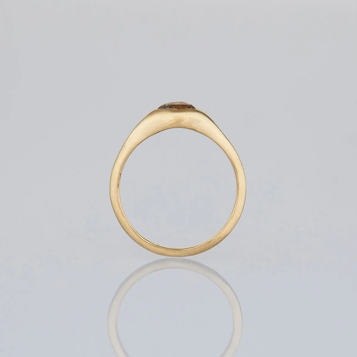 0.75 Carat One-of-a-Kind Rose Cut Brown Diamond Signet Ring | DR139-OOAK