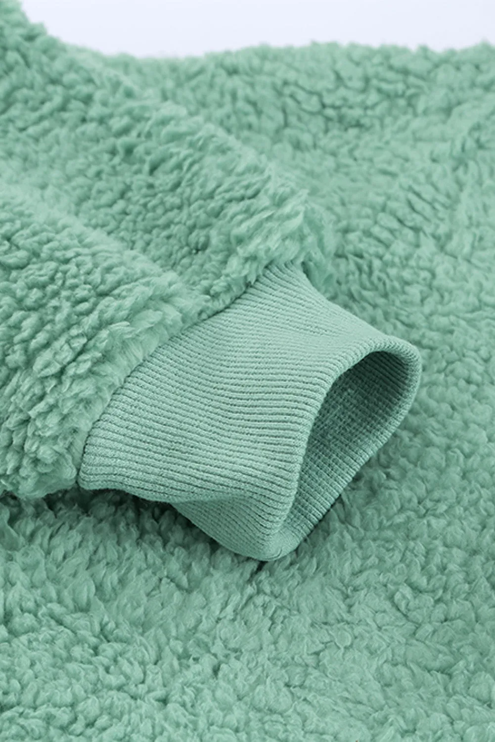 1/4 Zip Hooded Sherpa Sweatshirt with Kangaroo