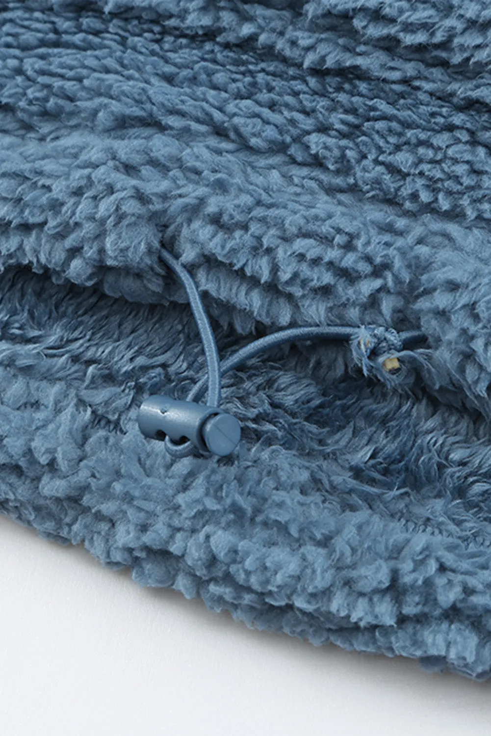 1/4 Zip Hooded Sherpa Sweatshirt with Kangaroo