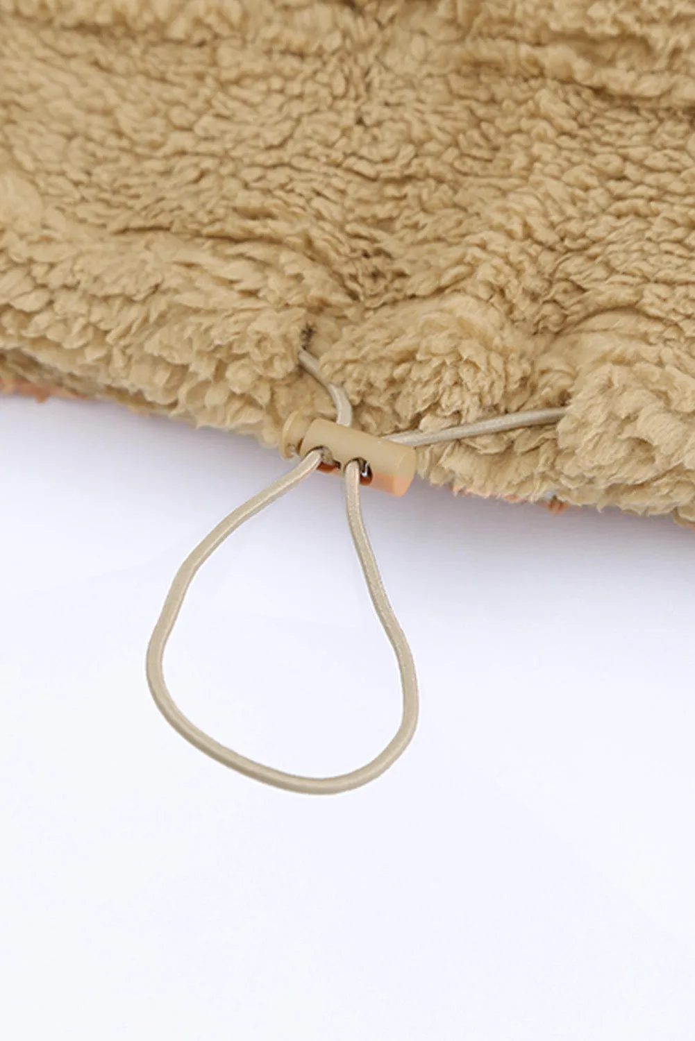 1/4 Zip Hooded Sherpa Sweatshirt with Kangaroo