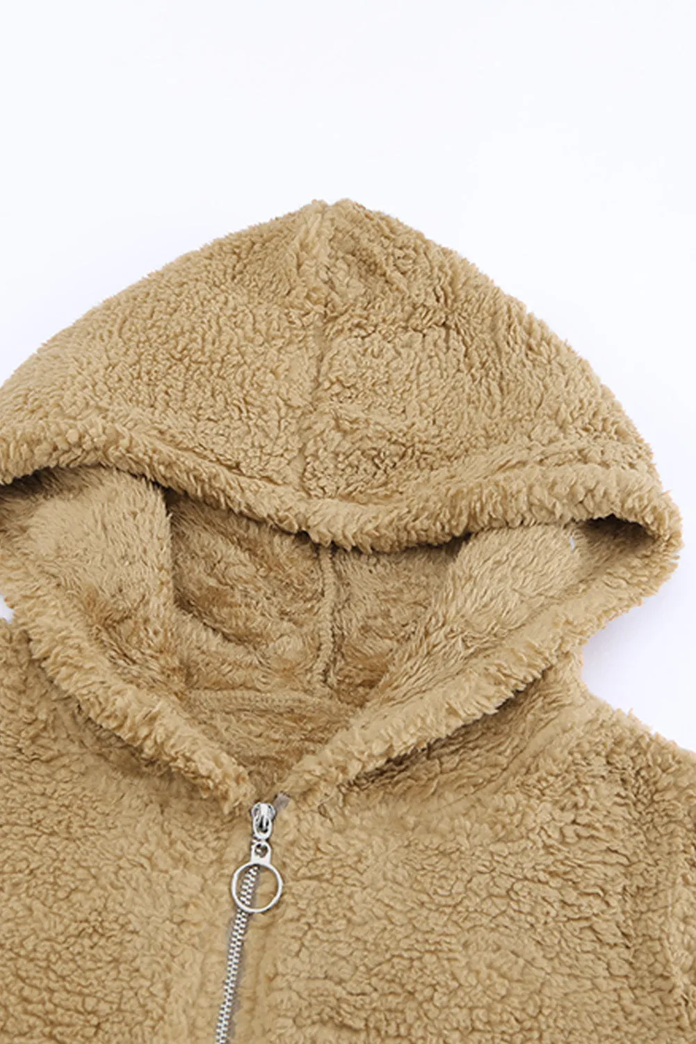 1/4 Zip Hooded Sherpa Sweatshirt with Kangaroo