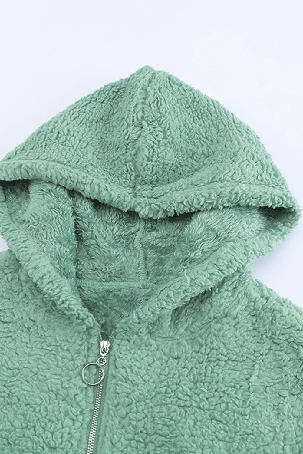 1/4 Zip Hooded Sherpa Sweatshirt with Kangaroo