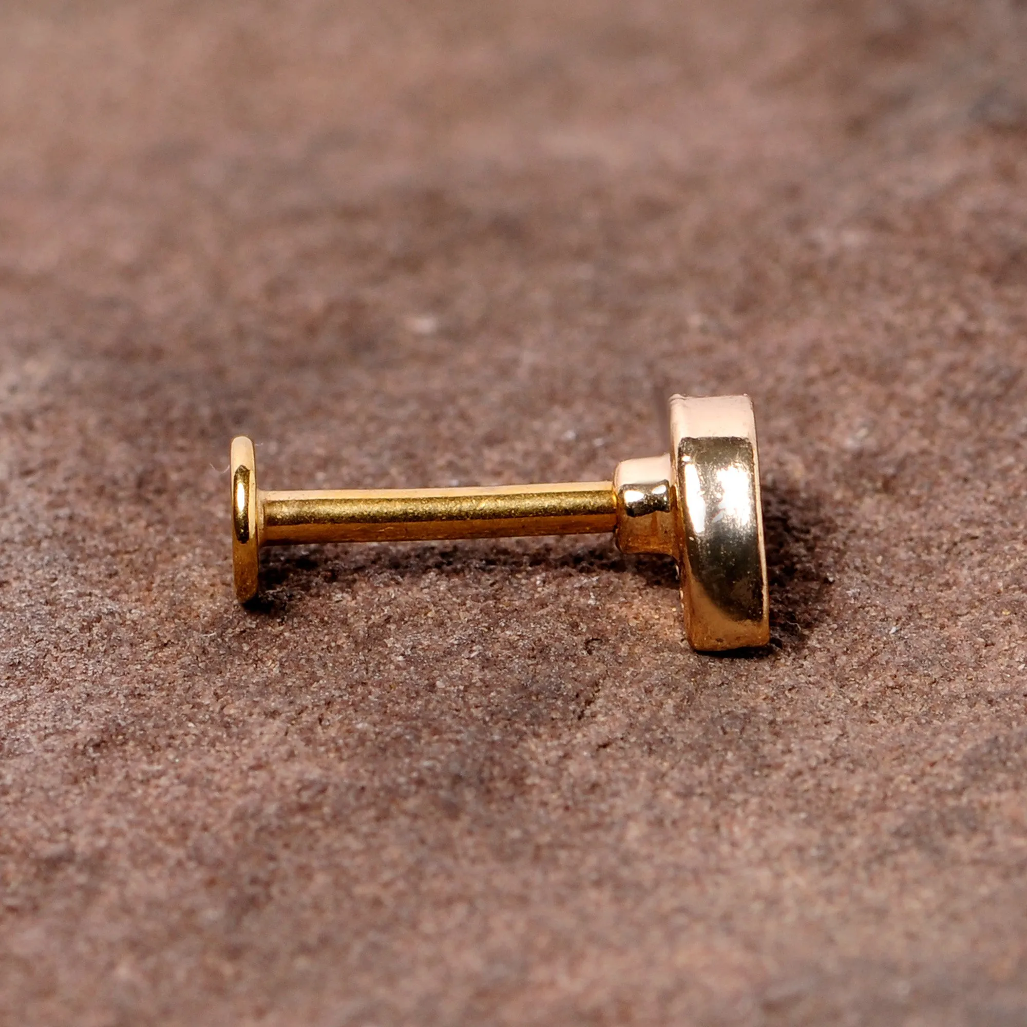 16 Gauge 5/16 Clear CZ Gem Gold Tone Swirl Labret Monroe Tragus
