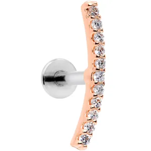 16 Gauge Clear CZ Rose Gold Tone Captivating Cartilage Tragus Earring