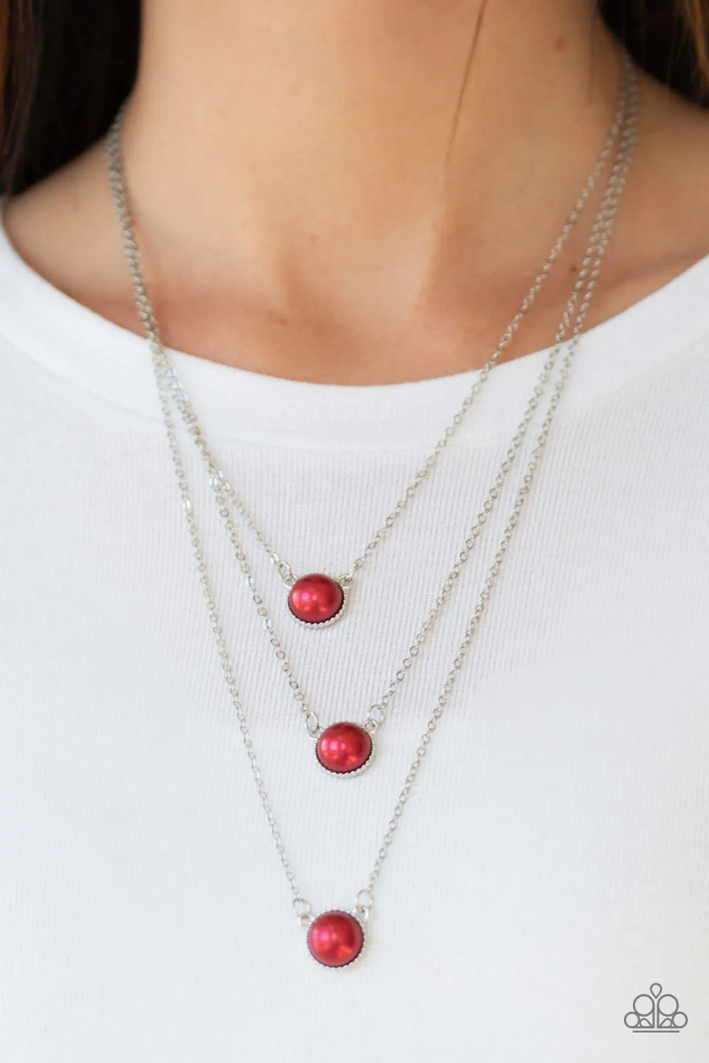 A Love For Luster - Red Pearl  Necklace