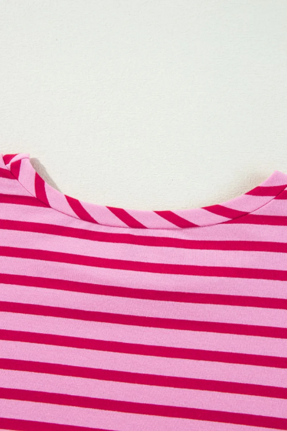 Abbie Striped Round Neck Long Sleeve Sweatshirt