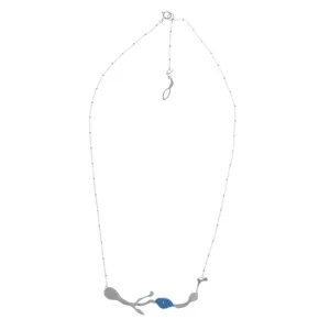 Adjustable Seaweed Collar Necklace in Brushed Silver