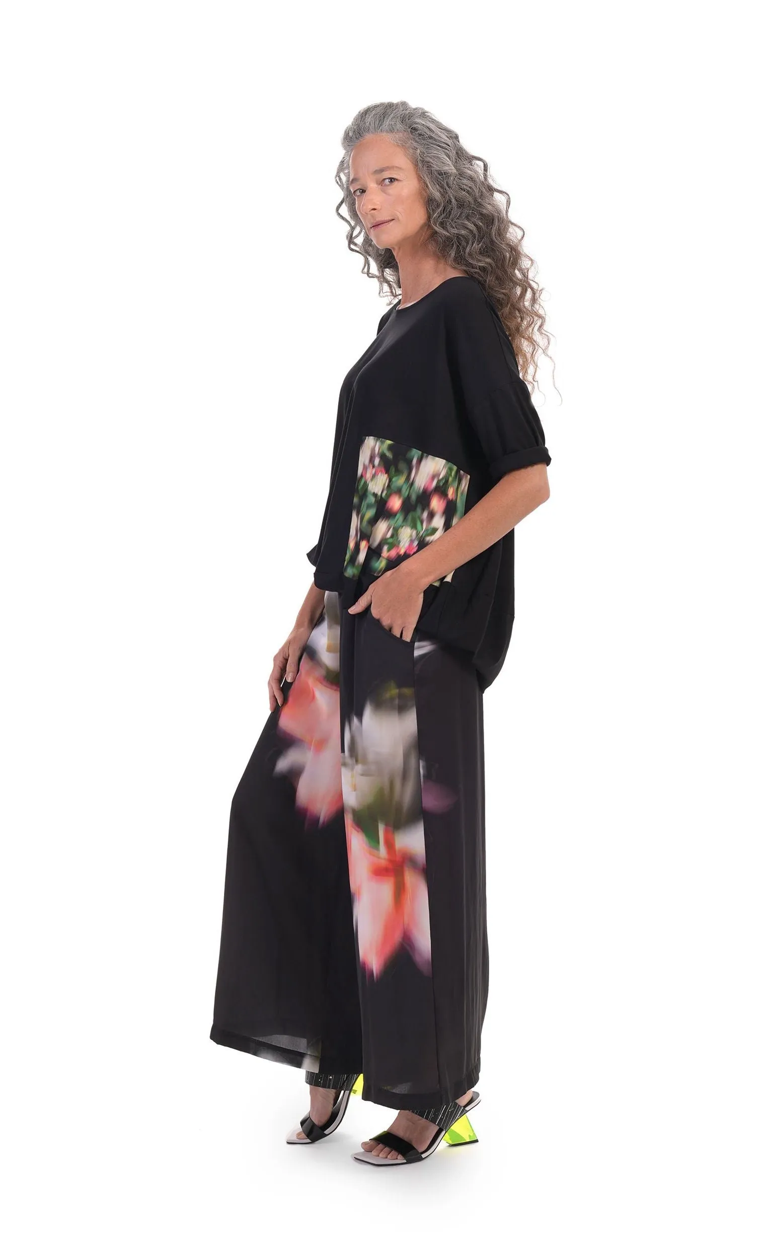 Alembika Jersey Garden Print Block Top