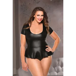 Allure Wet Look Diva - Peplum Top & G-String