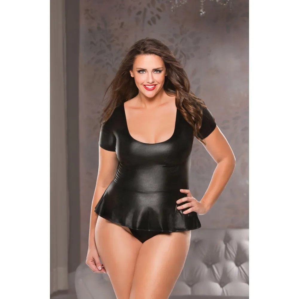 Allure Wet Look Diva - Peplum Top & G-String