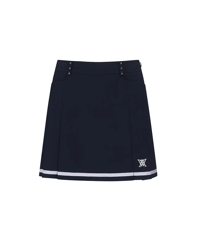 ANEW Golf: Women Half Pleats Under Line Point Skirt - Navy
