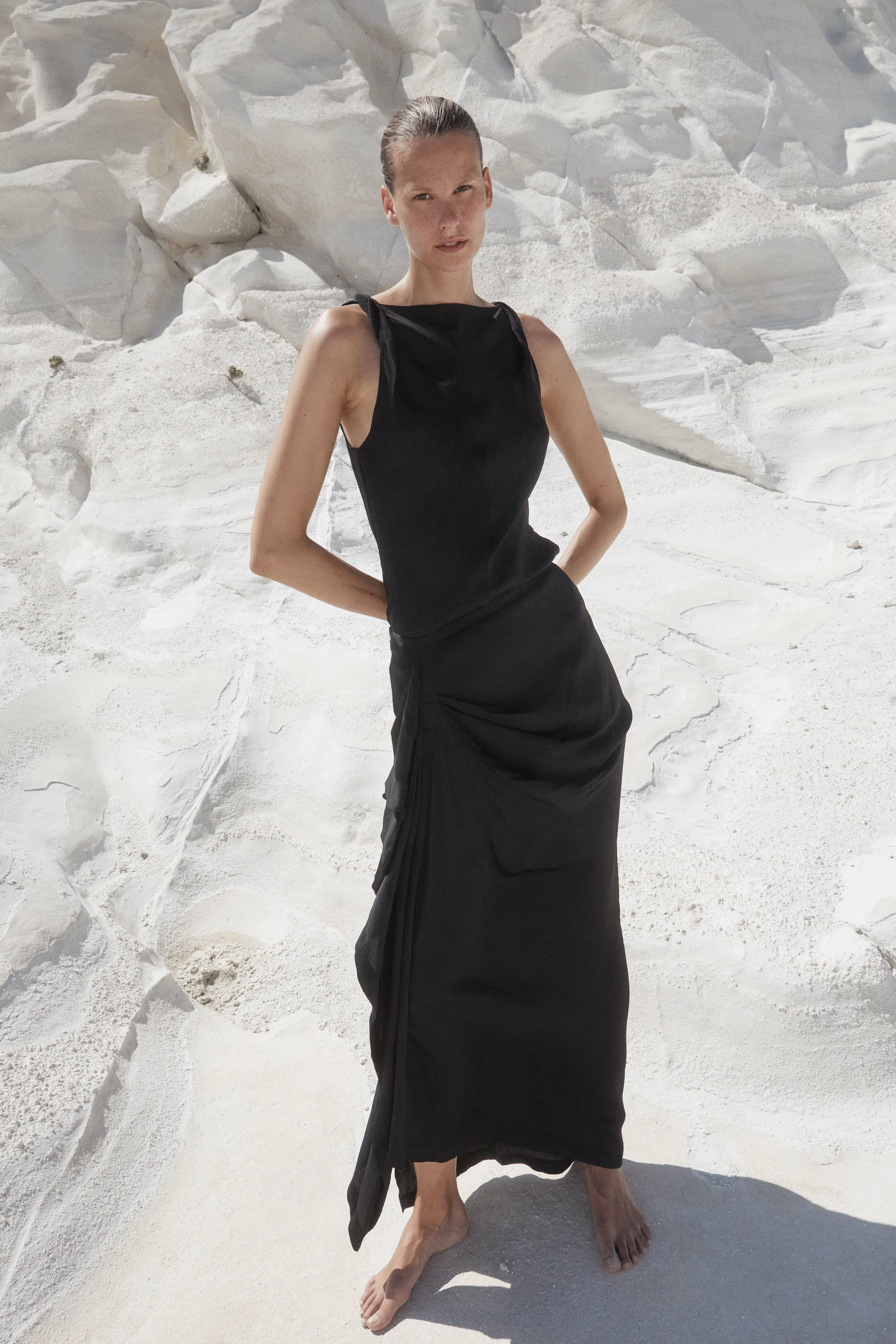 Ardea Draped Skirt - Black