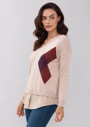 Argyle V Neck Sweater: FINAL SALE