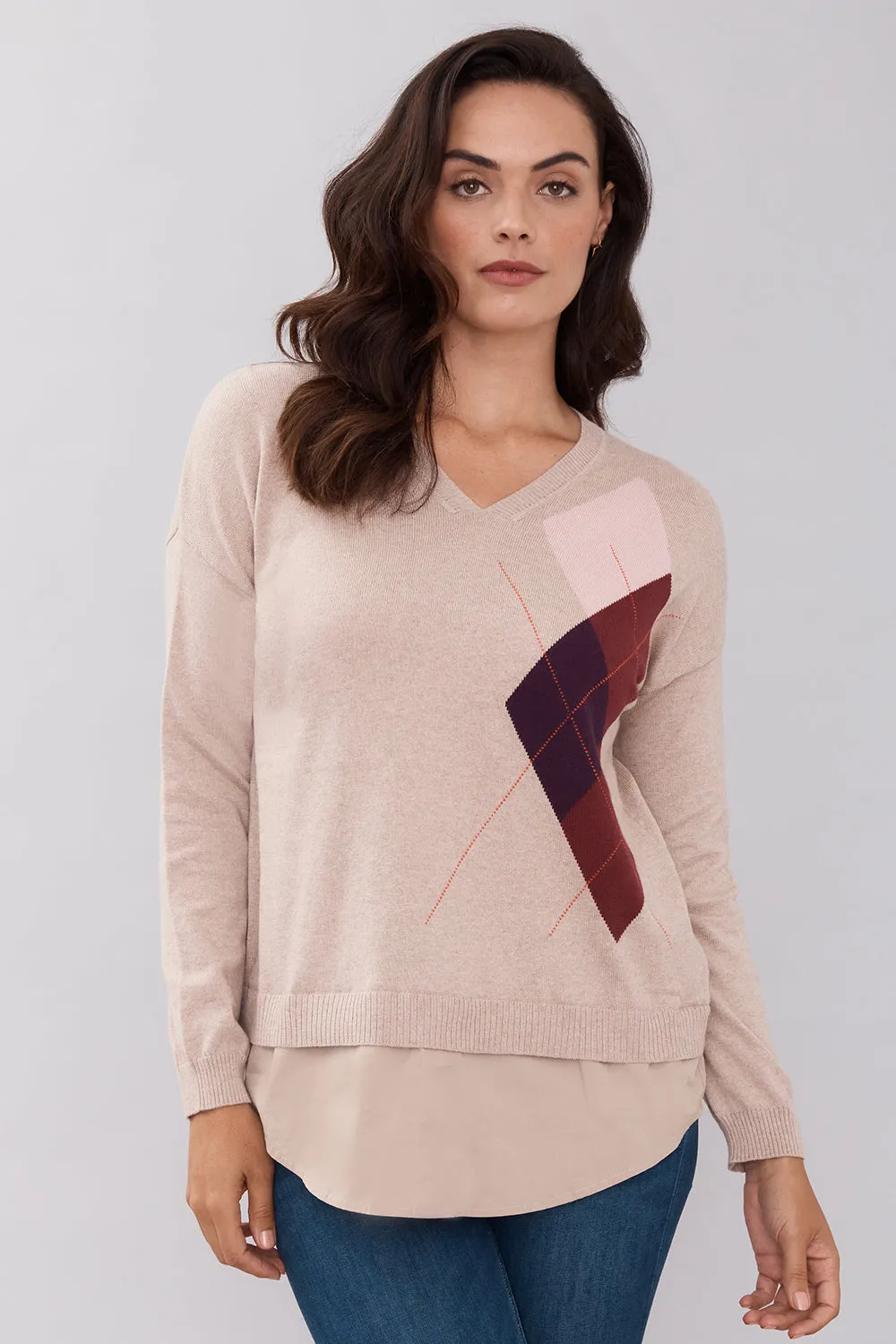 Argyle V Neck Sweater: FINAL SALE