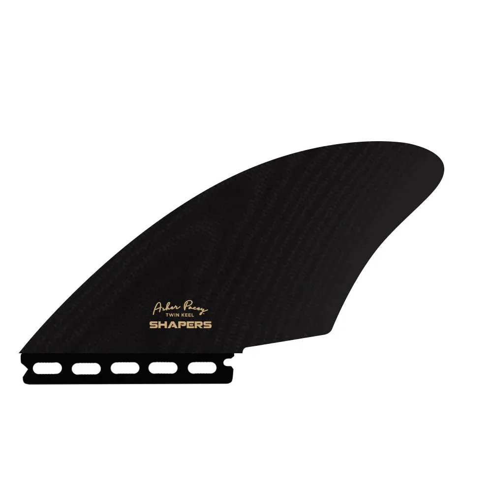 ASHER PACEY BLACK GLASS TWIN KEEL SINGLE TAB LARGE