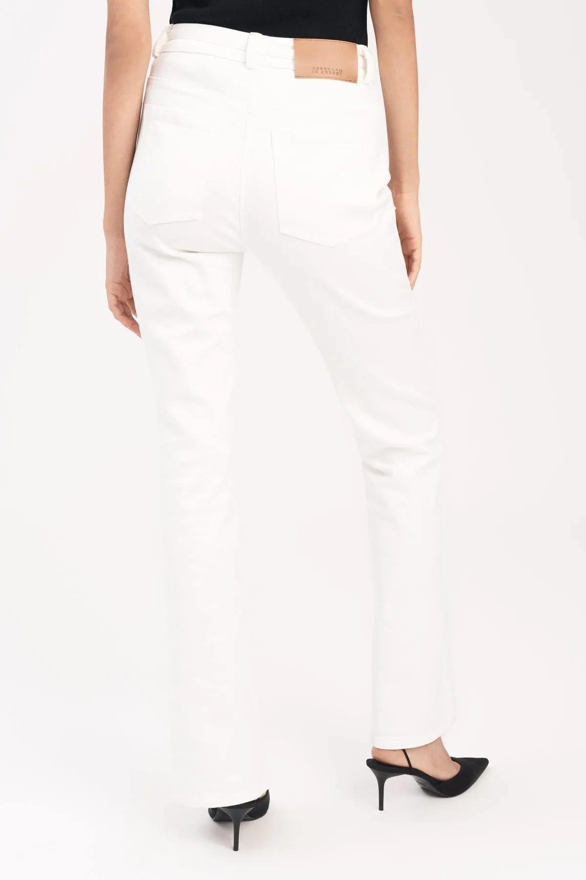 Aspen High Waisted Flare Pant in Ecru