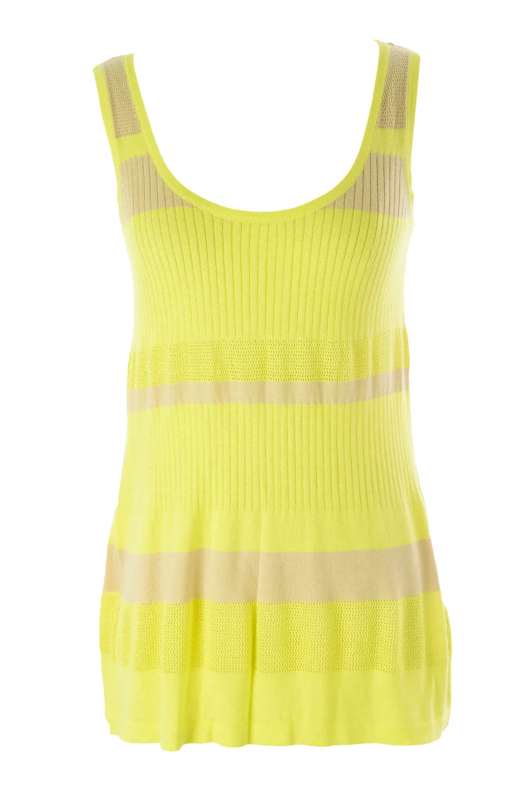 August Silk Women's Striped Knit Crochet Tank Top NWT $58