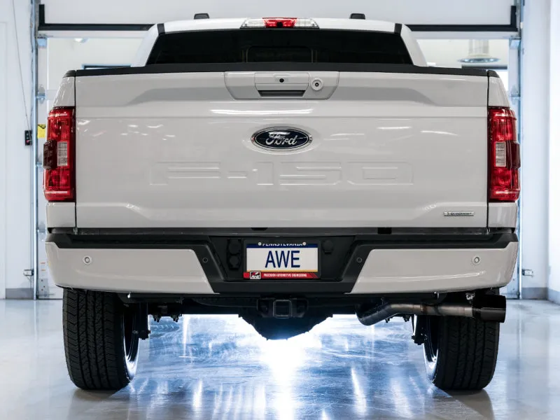 AWE 0FG 21  Ford F150 Dual Side Exit Cat-Back Exhaust - 4.5in Diamond Black Tips