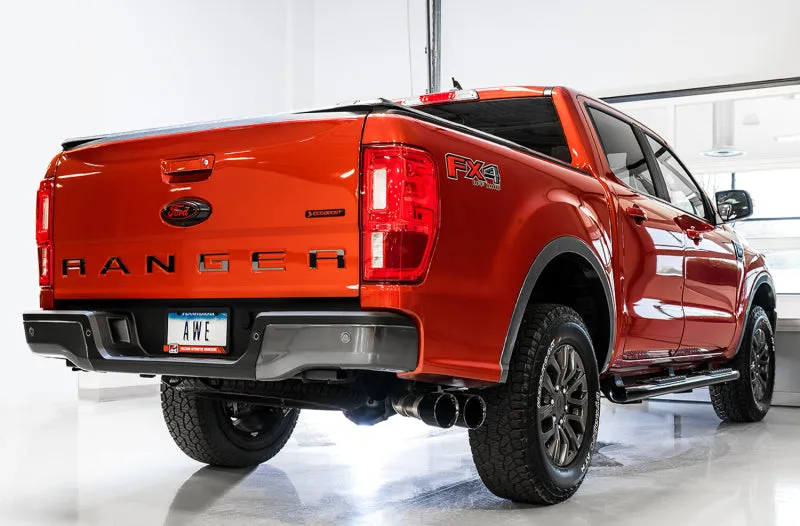 AWE Tuning 2019  Ford Ranger 0FG Performance Exhaust System w/Diamond Black Tips & Rock Guard