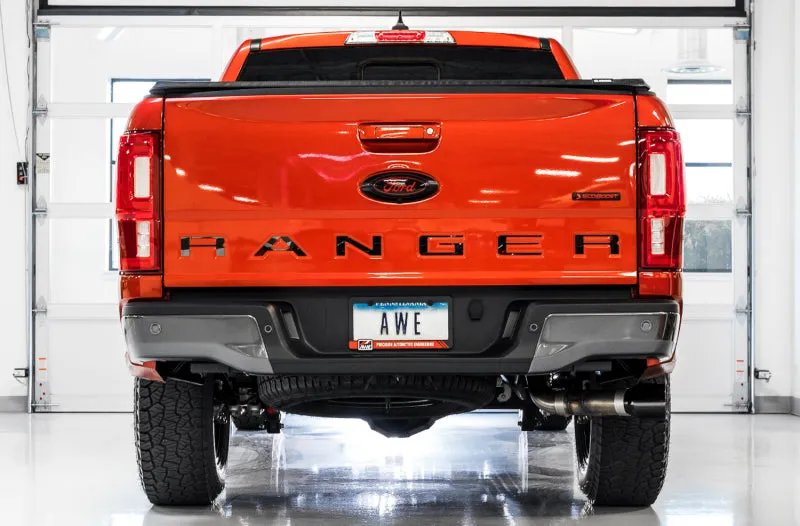 AWE Tuning 2019  Ford Ranger 0FG Performance Exhaust System w/Diamond Black Tips & Rock Guard