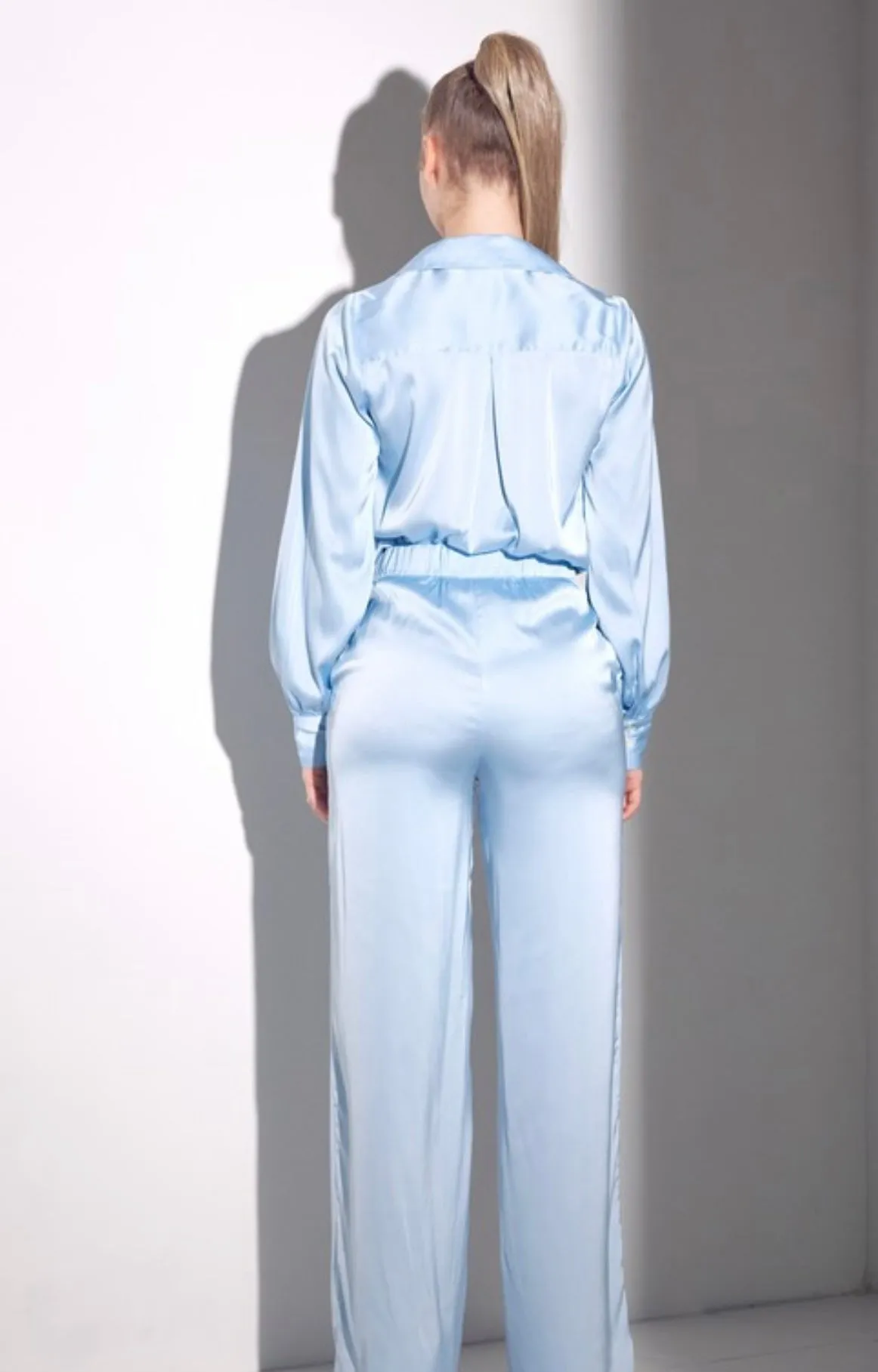 Baby Blues Satin Baddie Set