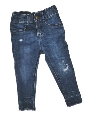 BABY GIRL SIZE 18/24 MONTHS - OLD NAVY, Ballerina Skinny Jeans, Destroyed Style EUC B46
