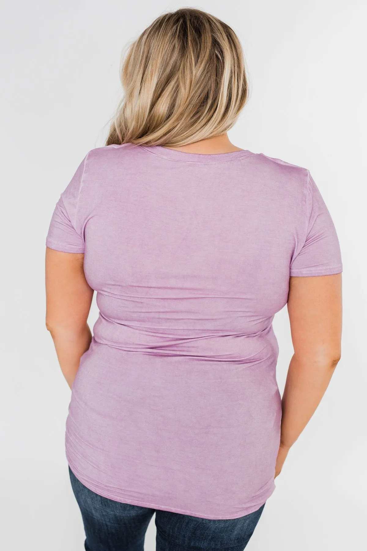 Basic V-Neck Top- Vintage Purple