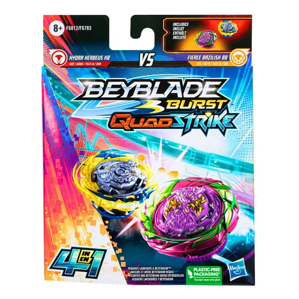 Beyblade Burst Quad Strike Hydra Herbeus H8 V Fierce Bazilish B8