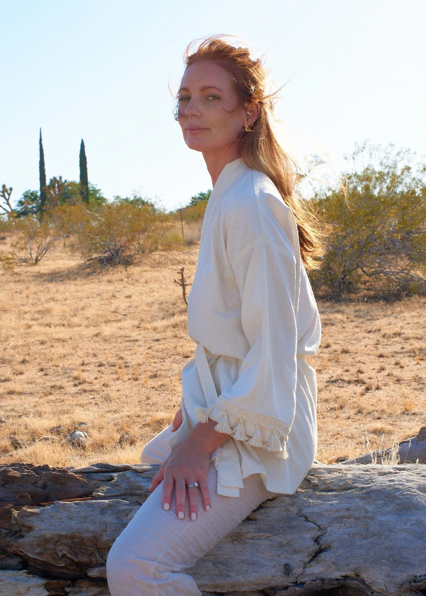 Bianca Kimono Top in Raw Silk