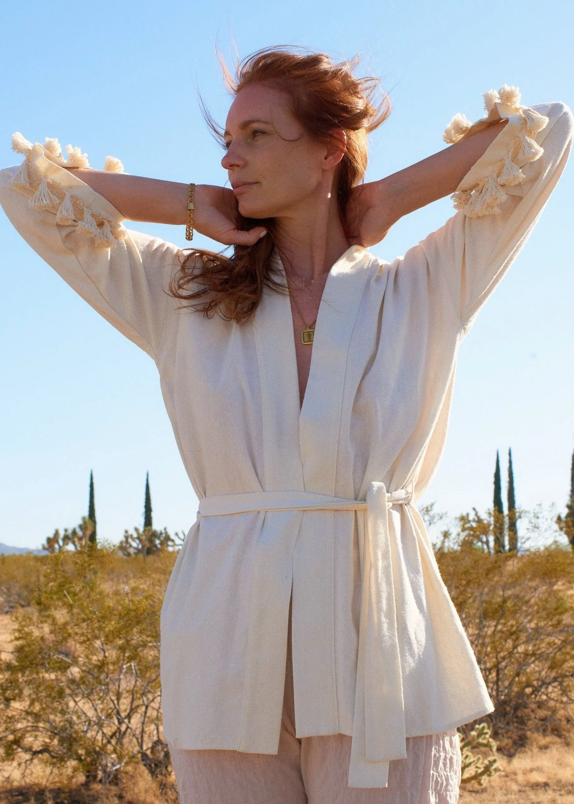 Bianca Kimono Top in Raw Silk