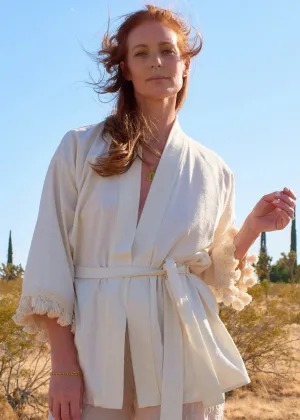Bianca Kimono Top in Raw Silk