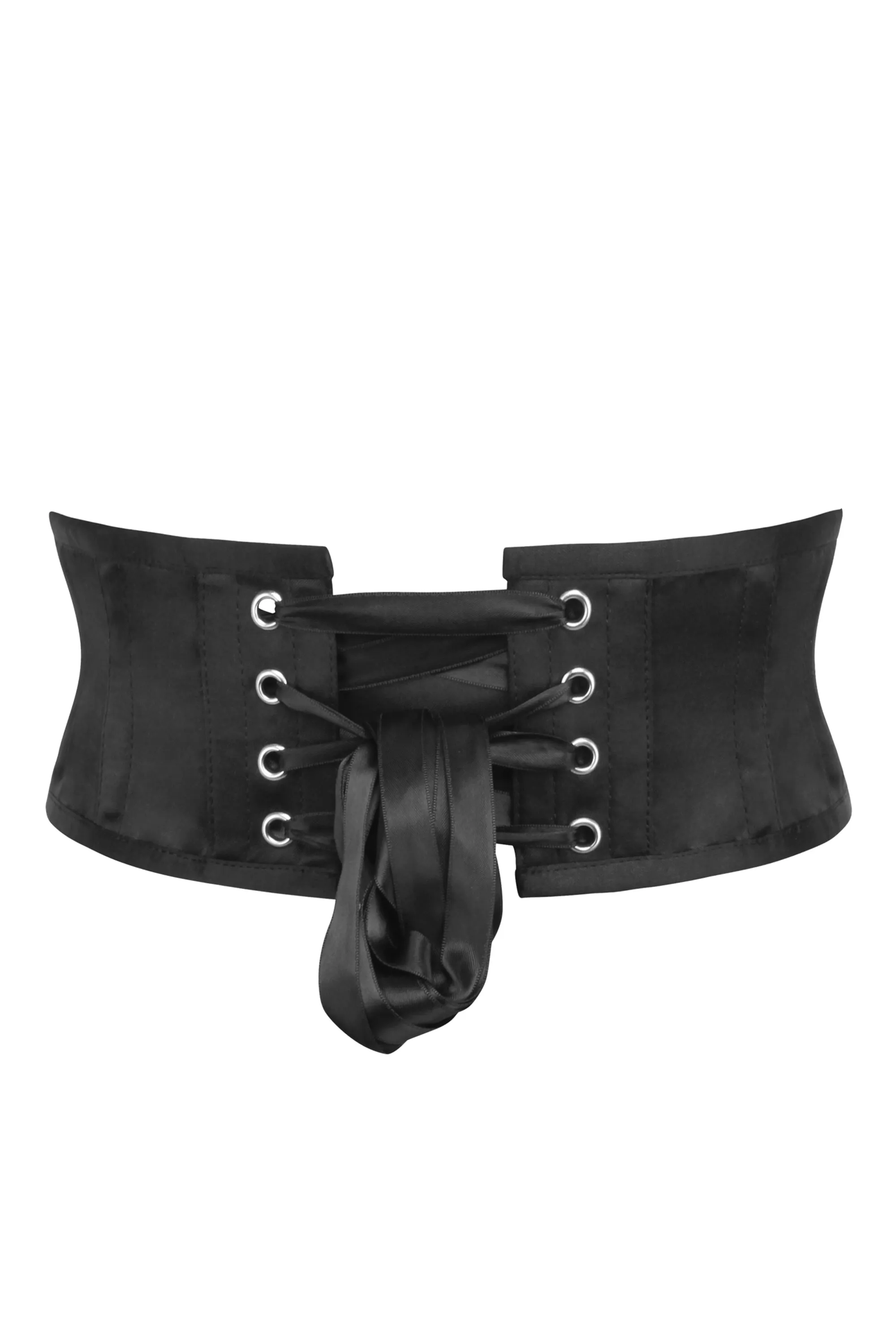 Black Satin Waspie Corset