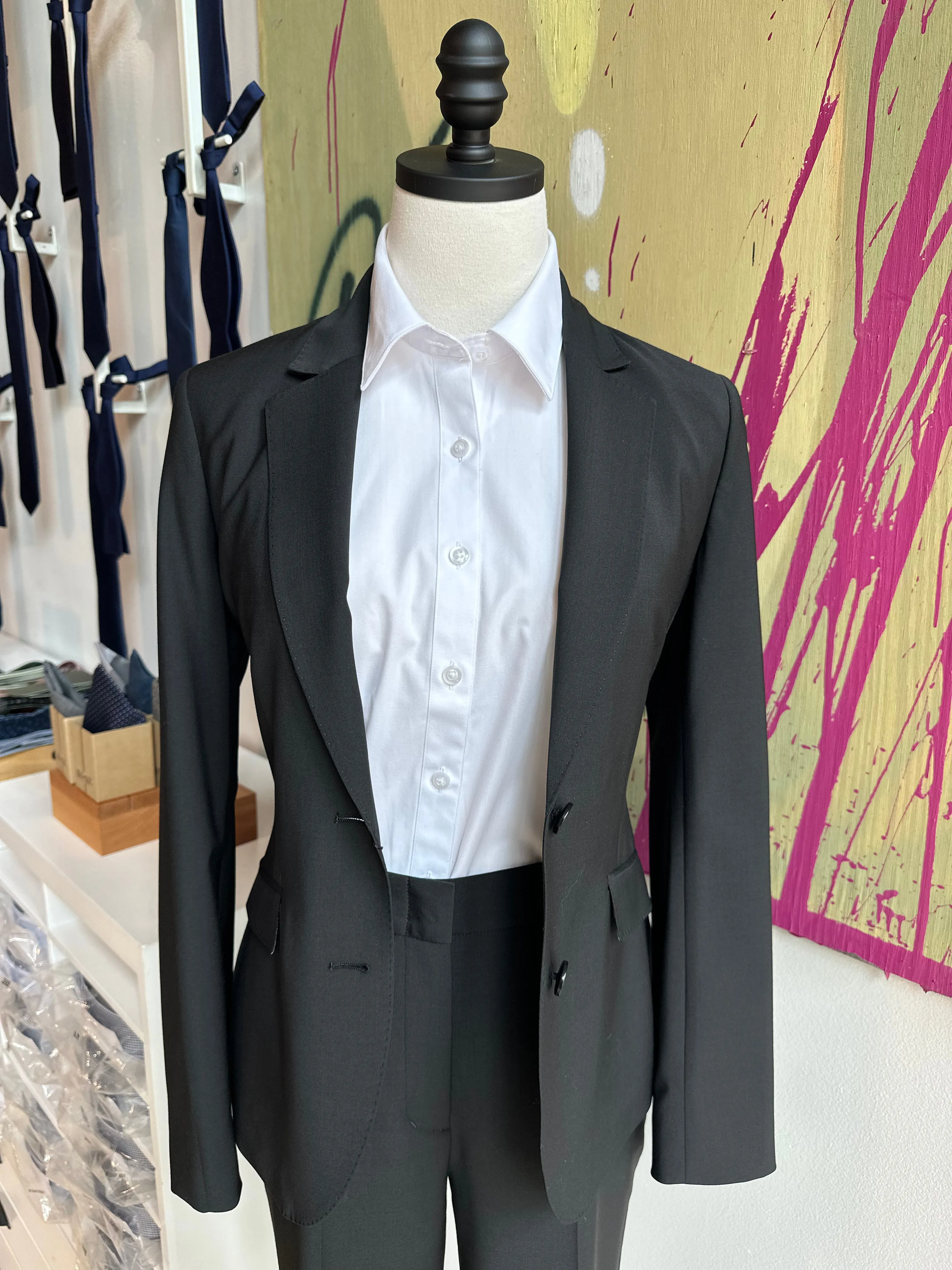 Black Stretch Feminine Cut Premium Suit