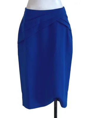 Blue Plain Straight Skirt LB