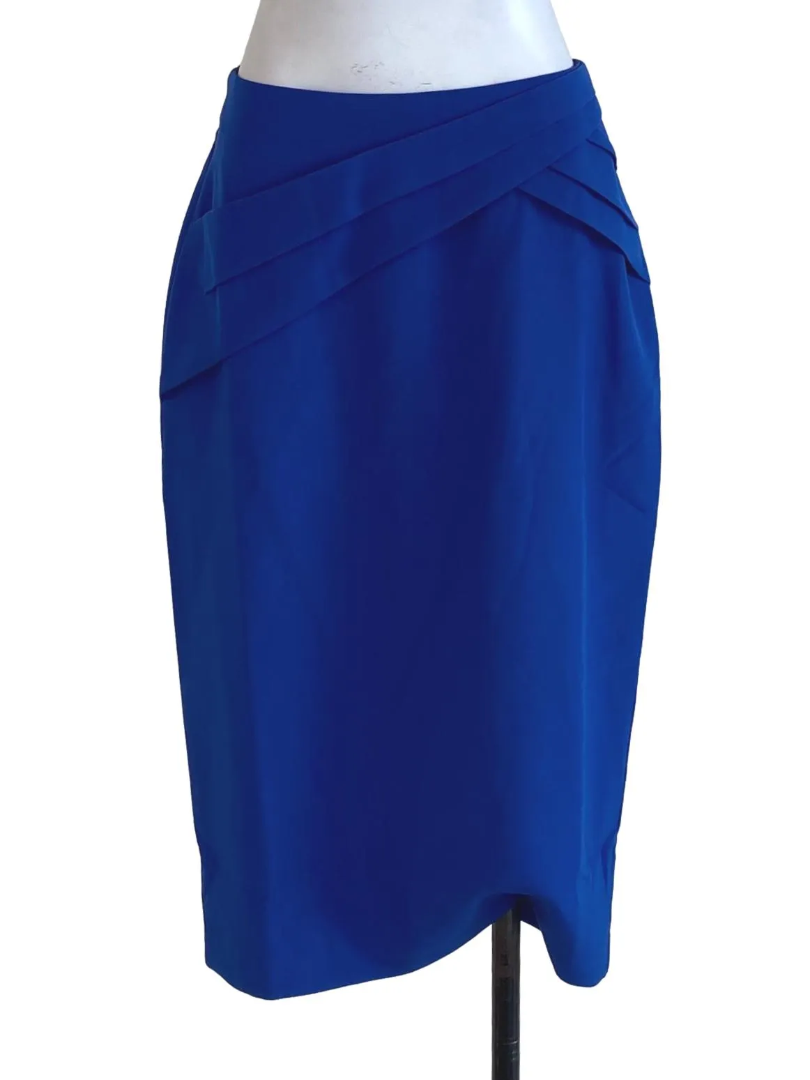 Blue Plain Straight Skirt LB