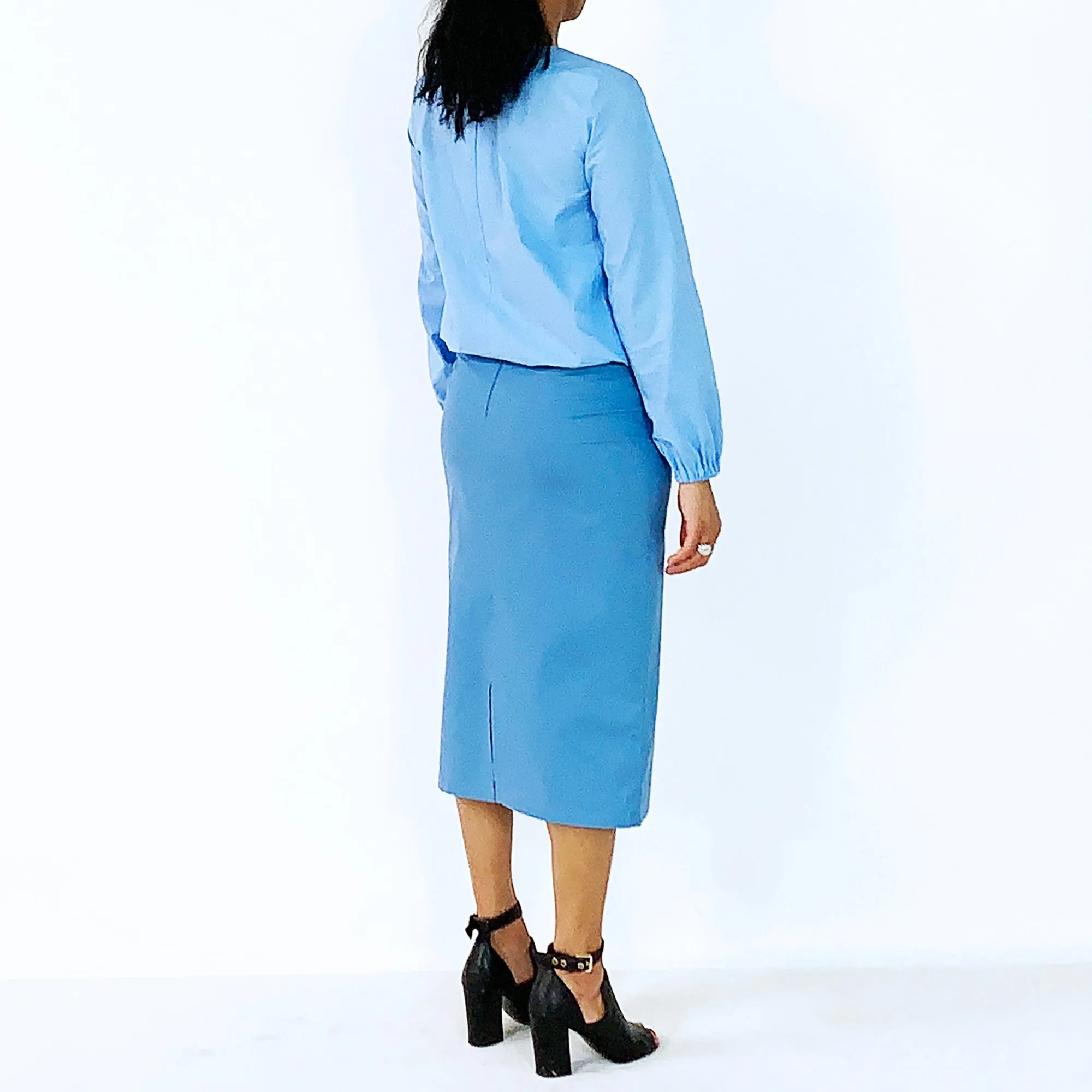 Blue Straight Skirt | ALPHONSINA