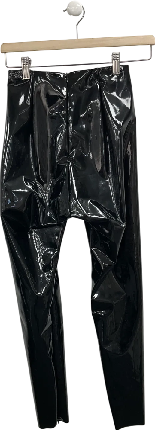 BOA Black High Waisted Vinyl Leggings UK XS