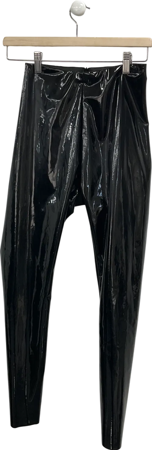 BOA Black High Waisted Vinyl Leggings UK XS