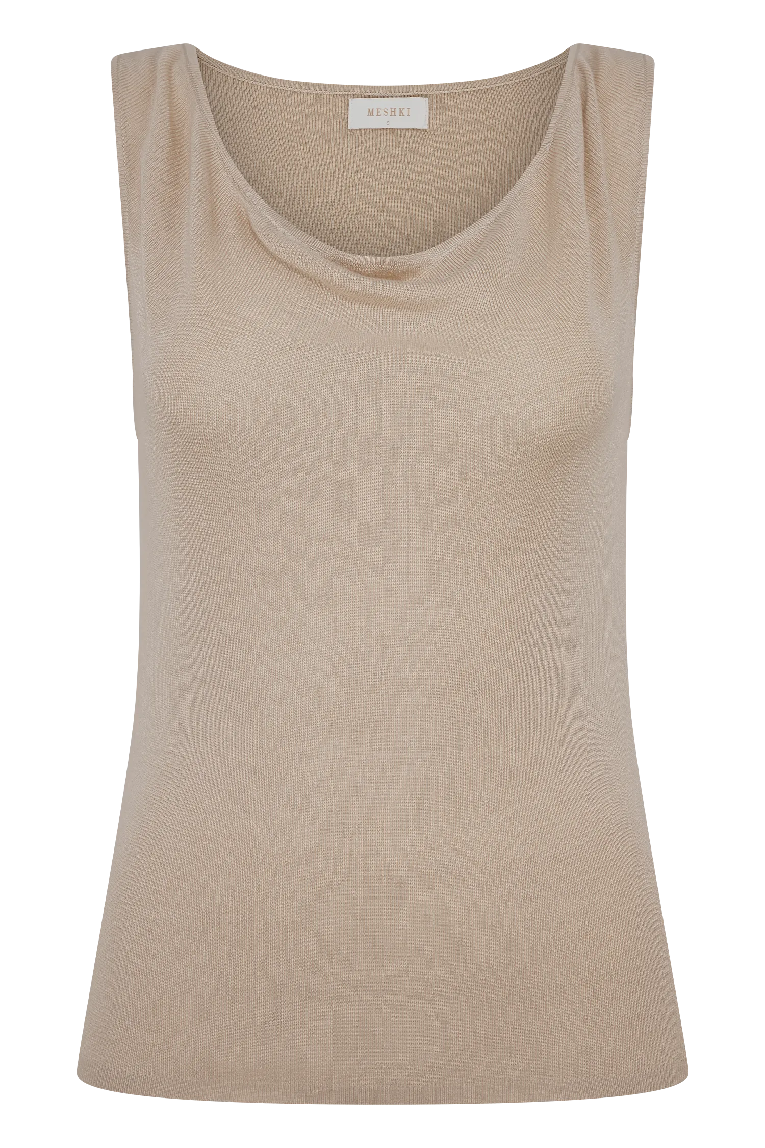 Brenda Draped Front Knit Top - Stone
