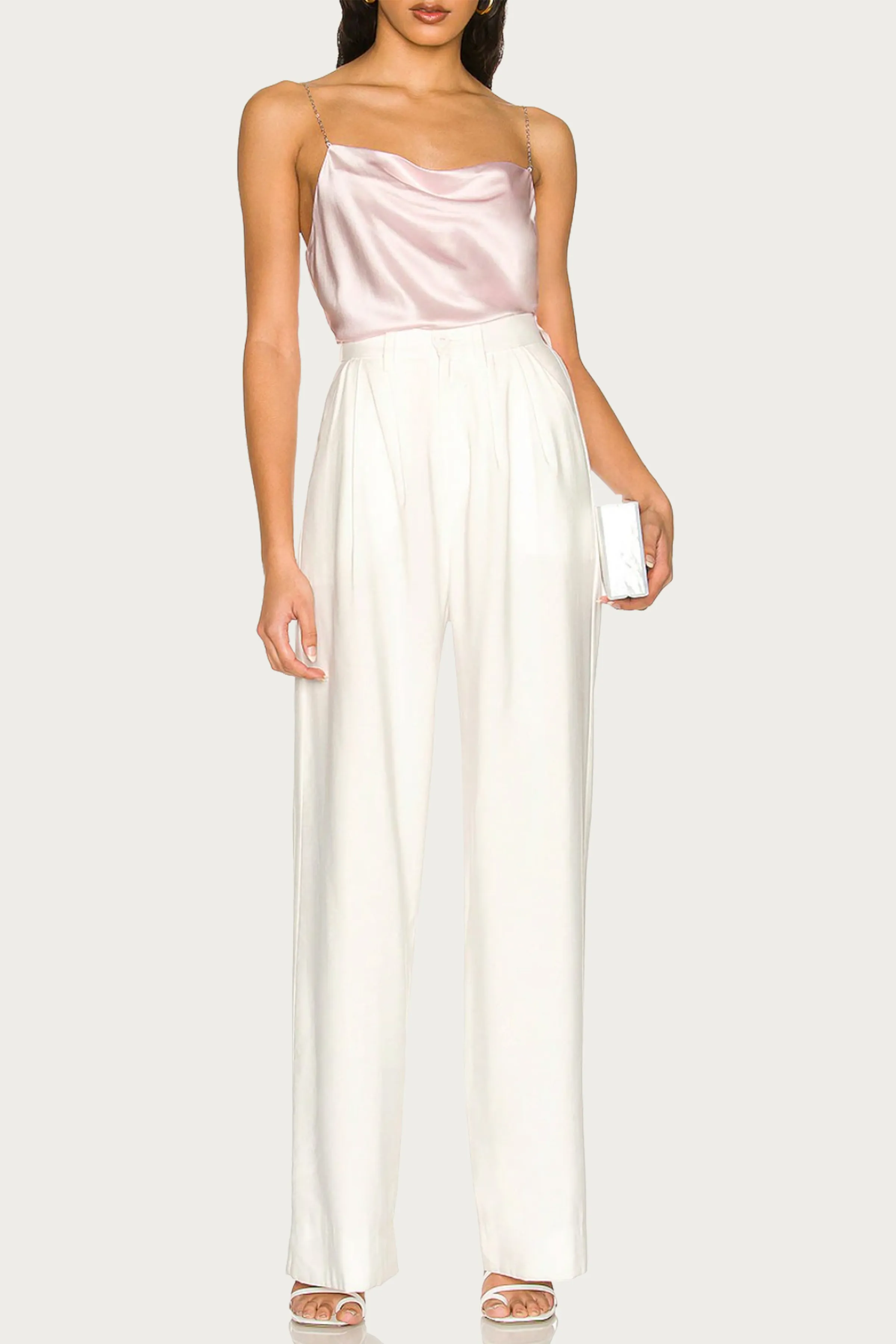 BUSY HEART COWL-NECK SILK-BLEND CAMISOLE