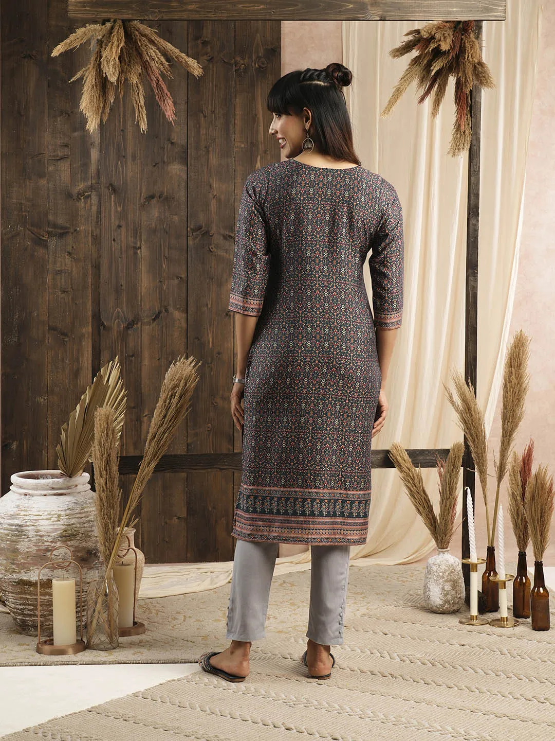 Buy Blue Muslin Kurta for Women's Comfort Fit Casual Wear - Zola