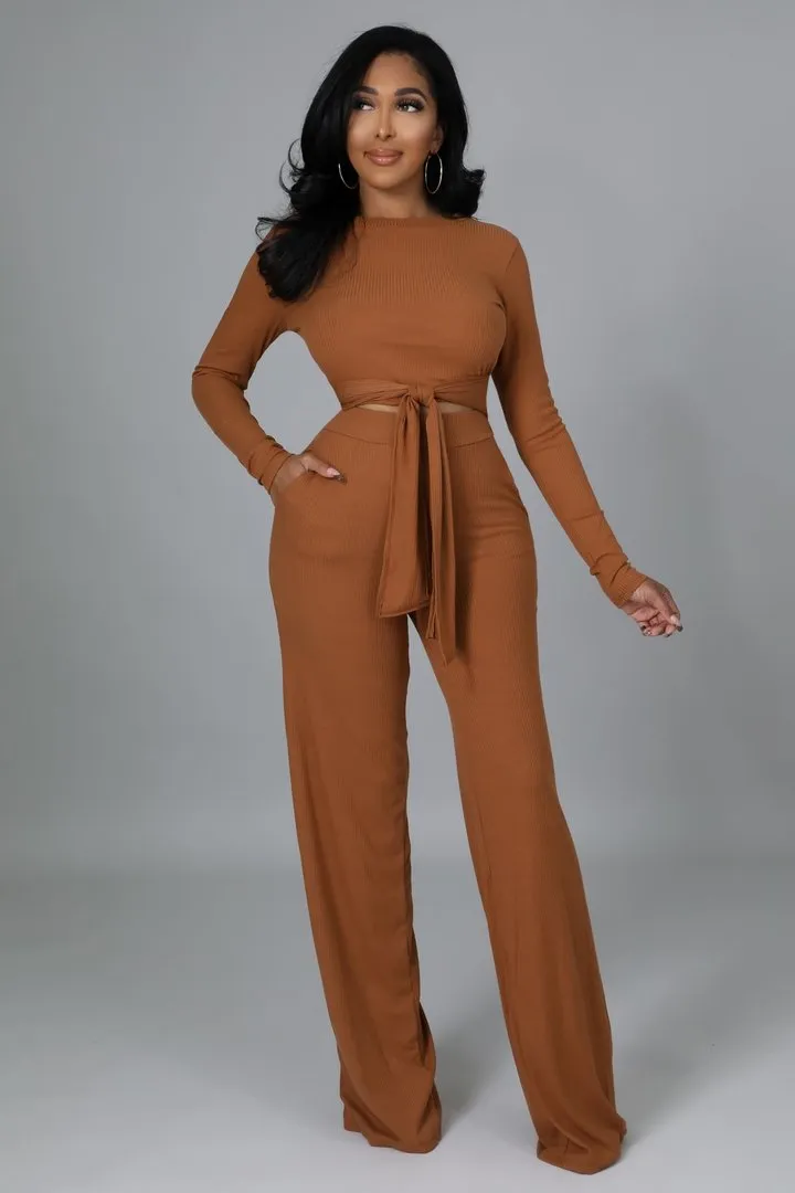 Carlie Tie Pants Set Plus