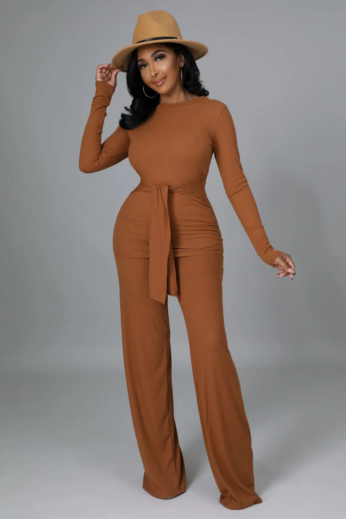 Carlie Tie Pants Set Plus