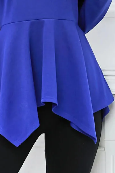 Carmela Peplum Round Neck Long Sleeve Blouse