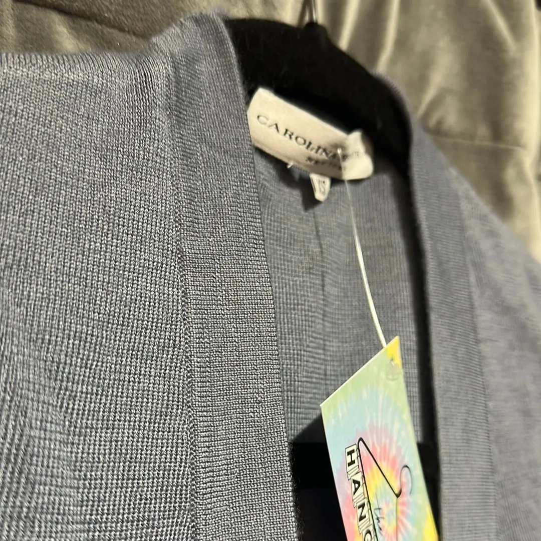 CAROLINA HERRERA Slate Blue Cashmere/Silk Blend Shrug