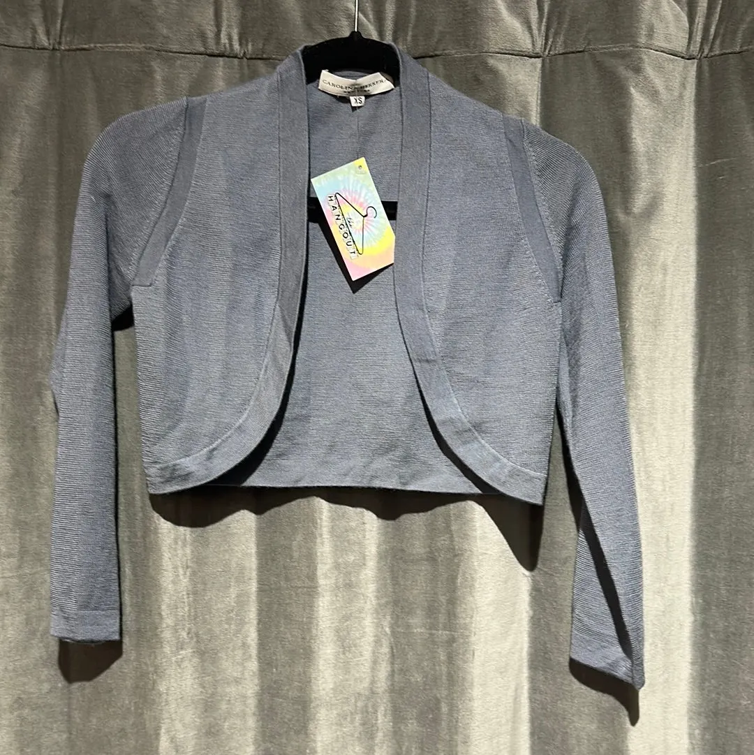 CAROLINA HERRERA Slate Blue Cashmere/Silk Blend Shrug