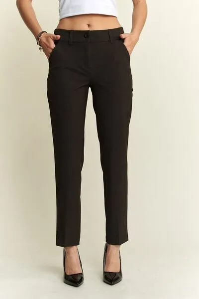 Charcoal Grey Zipper Skinny 2 Pockets Pants