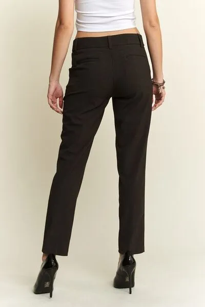 Charcoal Grey Zipper Skinny 2 Pockets Pants