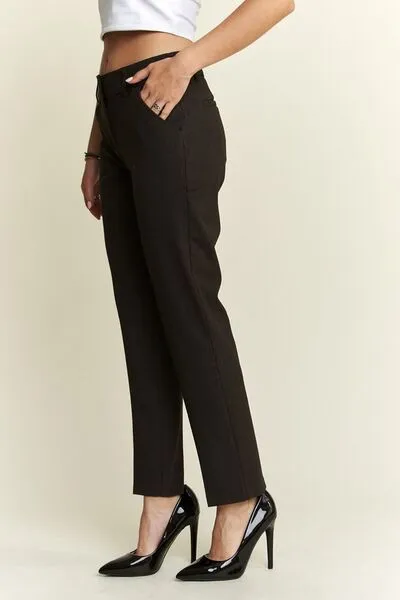 Charcoal Grey Zipper Skinny 2 Pockets Pants