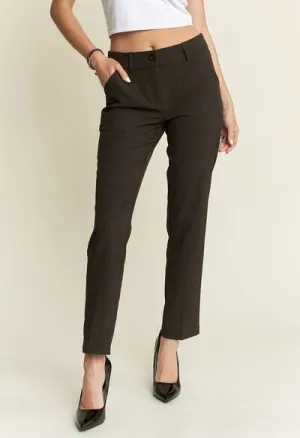 Charcoal Grey Zipper Skinny 2 Pockets Pants